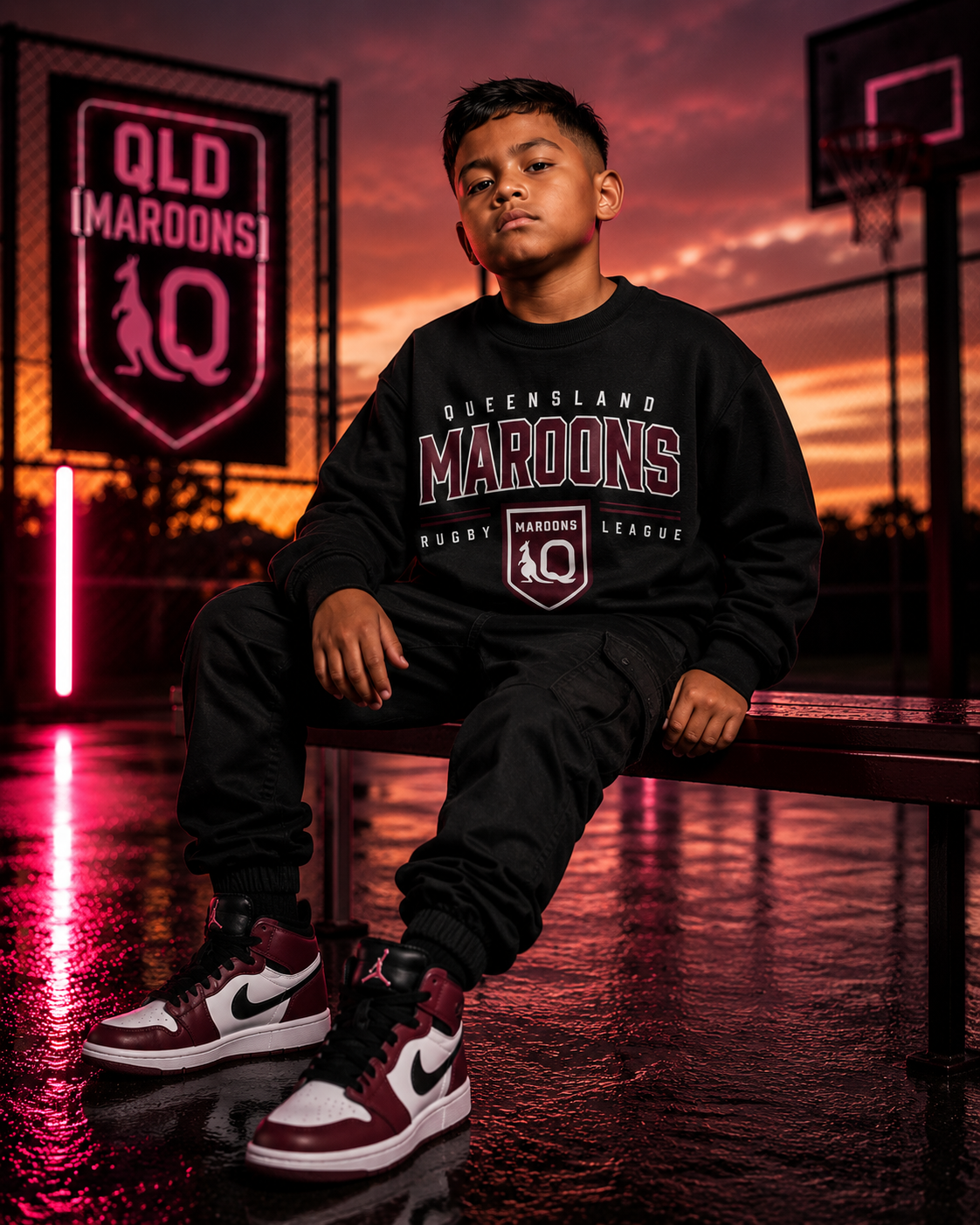 QLD KIDS CREWNECKS