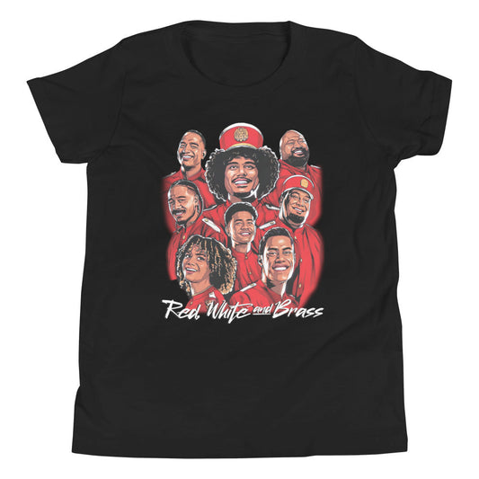 RED WHITE & BRASS KIDS TEE