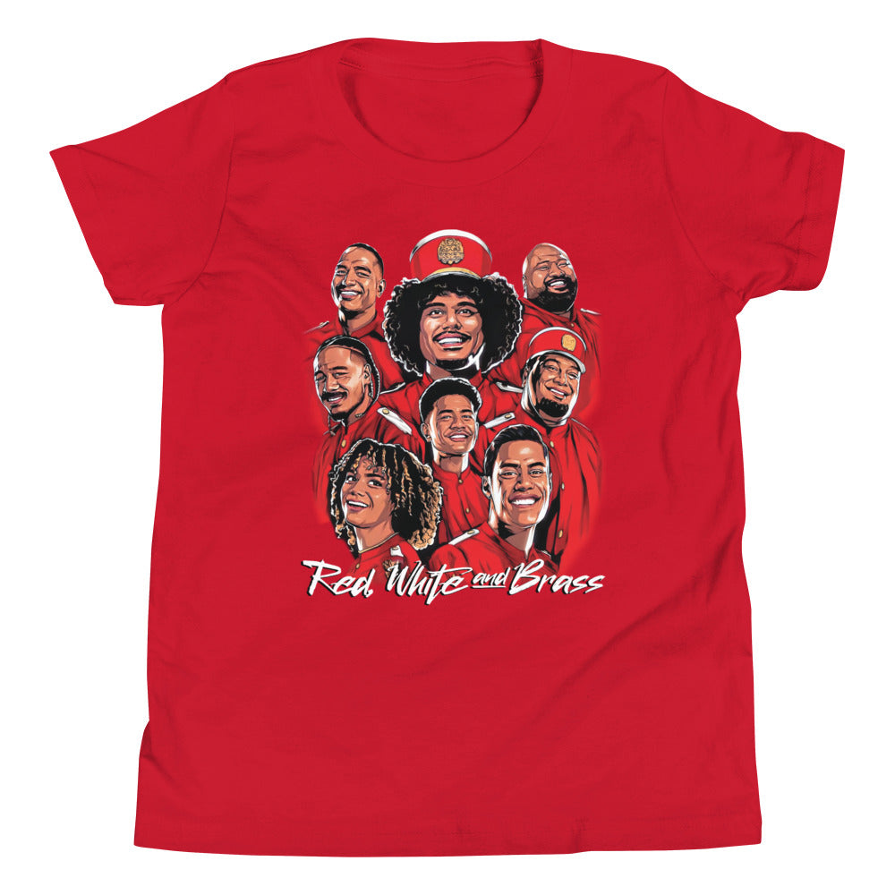 RED WHITE & BRASS KIDS TEE